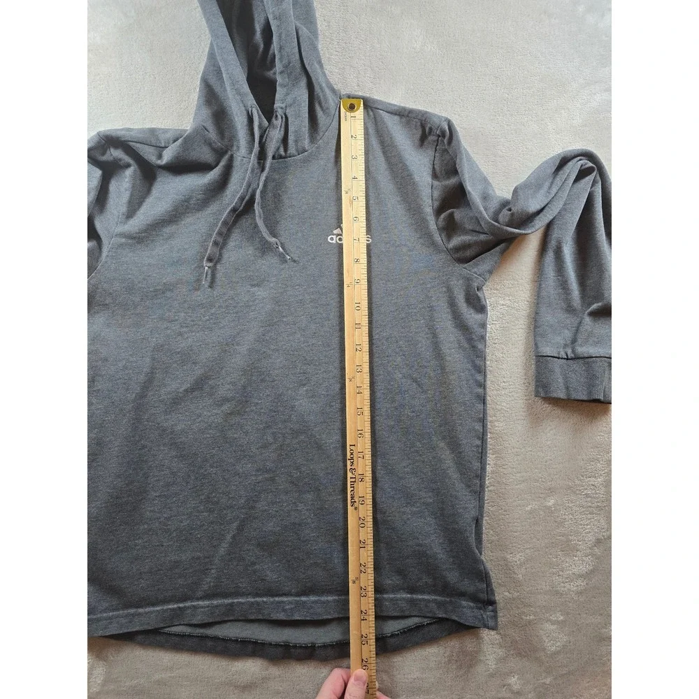 Adidas Hoodie Sweatshirt Mens S Fit XS Grey‎ Fleece Lightweight *Read